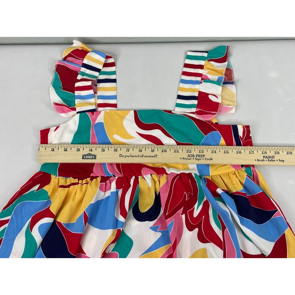 Women Small Abstract Babydoll Top Bright Multi Color Boho Casual NWT - Picture 8 of 9